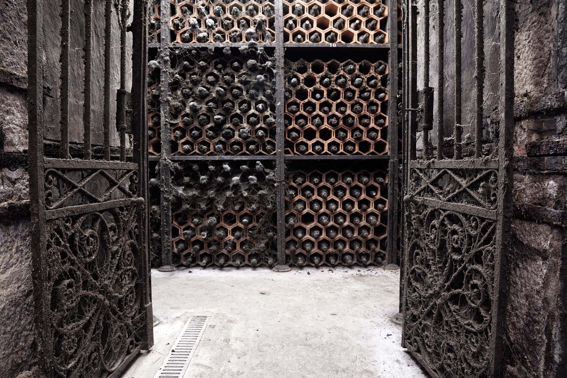 Old Porto wine cellar, Porto, Portugal. Some bottles are over one hundred years old.
